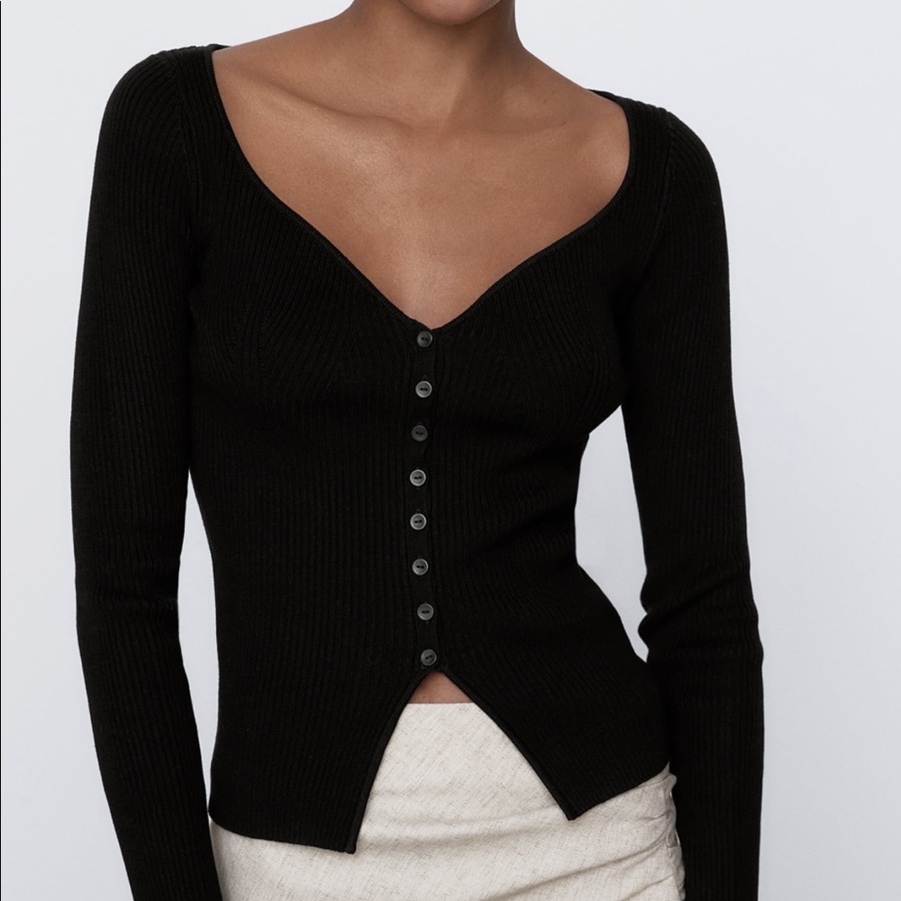 Zara Sweetheart Neckline Sweater